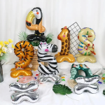 Шар (23''/58 см) Цифра на подставке, 5 Зверята, Зебра, 1 шт. в уп., 24655