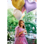 Шар (24''/61 см) Сердце, Люкс, Сиреневый, Сатин, 1 шт., 24845