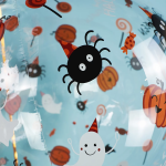 Шар с клапаном (18''/46 см) Сфера, Хэллоуин, Смерть с косой, Прозрачный, Кристалл, 1 шт. в уп., 518021