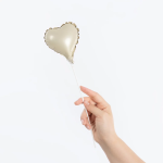 Шар с клапаном (5''/13 см) Микро-сердце, Кремовый, Сатин, 1 шт., 27269