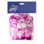 Конфетти фольга Круг, Розовый микс, Металлик, 2 см, 50 г., 6015440