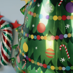 Шар 3D (32''/81 см) Фигура на подставке, Новогодняя елочка, Ярко-зеленый, 1 шт. в уп., 25318-P