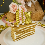 Свечи Роскошная серия, Золото, Металлик, 0,7*7 + 2,5 см, 6 шт. с держат., 802944