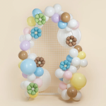 Шар с клапаном (15''/38 см) Мини-цветок, Ромашка, Мятный, Сатин, 5 шт. в уп., 27505