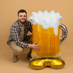 Шар 3D (60''/152 см) Фигура на подставке, Кружка пива, 1 шт. в уп., 24040