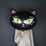 Шар (26''/66 см) Фигура, Кошечка, Черный, 1 шт. в уп., 222063