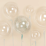 Шар (24''/61 см) Сфера, Deco Bubble, Прозрачный, Кристалл, 10 шт. в уп., 551024