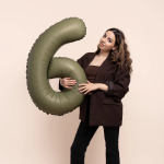 Шар (40''/102 см) Цифра, 6 Slim, Оливковый, Матовый, 1 шт. в уп., B901916MOL