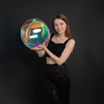 Шар 3D (22''/56 см) Сфера, Зеркальный, Хамелеон, 1 шт. в уп., 24954