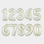 Шар (40''/102 см) Цифра, 1, Белый песок, Сатин, 1 шт. в уп., 27161