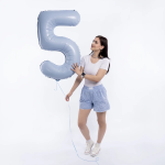 Шар (40''/102 см) Цифра, 5 Slim, Небесный, 1 шт. в уп., 941162