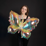 Шар (39''/99 см) Фигура, Бабочка (надув воздухом), Зеркальный, Хамелеон, 1 шт. в уп., 24977