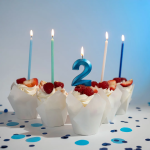 Свечи Гармония, Голубой микс, с блестками, 14,5 см, 12 шт. с держат., 708020