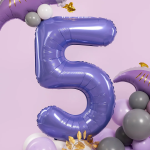 Шар (40''/102 см) Цифра, 5 Slim, Пастельный фиолетовый, 1 шт. в уп., 755211