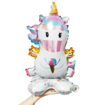 Шар 3D (23''/58 см) Фигура на подставке, Единорог с мороженым, 1 шт. в уп., 23833