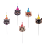 Набор свечей Фигура, Котики, 6 см, 5 шт. с держат., 629241