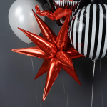 Шар 3D (26''/66 см) Звезда, Составная, Красный, 1 шт. в уп., 60032