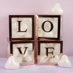 Набор коробок для шаров, Love, Розовое Золото, Металлик, 30*30*30 см, 4 шт. в упак. , 617651
