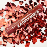 Пневмохлопушка (12/30 см), Романтика, Сердца фольга, Красный, 1 шт., 823105