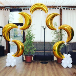 Шар (35''/89 см) Фигура, Полумесяц, Золото, 1 шт., 901555O