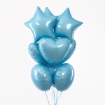 Шар (18''/46 см) Сердце, Голубой, Сатин, 1 шт., 201500SPA