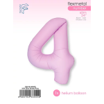 Шар (40''/102 см) Цифра, 4 Slim, Светло-розовый, Матовый, 1 шт. в уп., C901914MRS