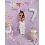 Шар (34''/86 см) Цифра, 7 Slim, Белый, 1 шт. в уп., 131417