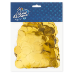 Конфетти фольга Круг, Золото, Металлик, 2 см, 50 г., 6014718