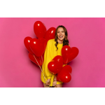 Шар (12''/30 см) Сердце, Красный (015), пастель, 12 шт., 628141