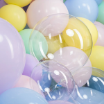 Шар (5''/13 см) Микро-сфера, Deco Bubble (синяя упаковка), Прозрачный, Кристалл, 10 шт. в уп., 5503100