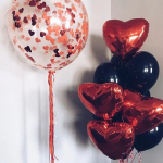 Конфетти фольга Сердце, Красный, Металлик, 2,5 см, 50 г., 6014720