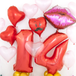 Шар (30''/76 см) Фигура, Губы, Красный, 1 шт. в уп., 15370P