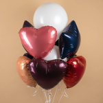 Шар (19''/48 см) Сердце, Темная вишня, 1 шт., 226252