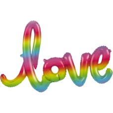 Шар Фигура, Надпись "Love", Радужный, Градиент 122 см