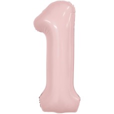 Шар Цифра 1 Slim, Пыльная роза 102 см Шар Цифра 1 Slim, Пыльная роза 102 см