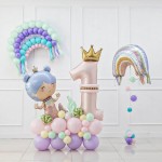 Цифра, 1 Золотая корона, Розовый 124 см Цифра, 1 Золотая корона, Розовый 124 см