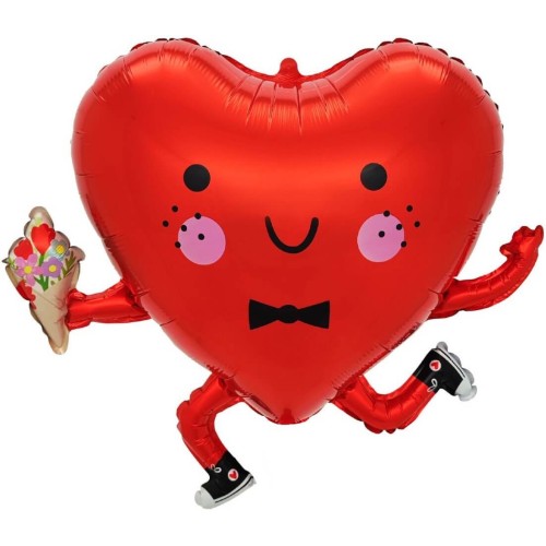 Сердце, Влюбленный смайл, Красный 66 см Сердце, Влюбленный смайл, Красный 66 см