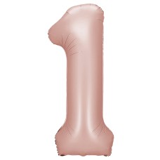 Шар Цифра, 1, Винтажная роза, Сатин 102 см
