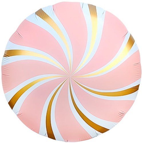 Круг, Леденец, Розовый/Золото, Сатин 46 см Круг, Леденец, Розовый/Золото, Сатин 46 см