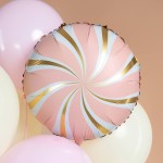 Круг, Леденец, Розовый/Золото, Сатин 46 см Круг, Леденец, Розовый/Золото, Сатин 46 см