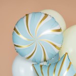 Круг, Леденец, Голубой/Золото, Сатин 46 см Круг, Леденец, Голубой/Золото, Сатин 46 см