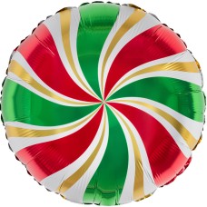 Шар Круг, Леденец, Красный/Зеленый 46 см