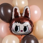 Шар (27''/69 см) Фигура, Плюшевый эльф, Голова, Коричневый, 1 шт.