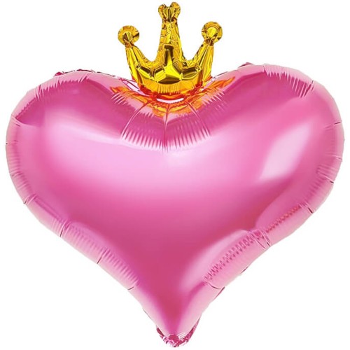 Сердце, Золотая корона, Розовый 46 см Сердце, Золотая корона, Розовый 46 см