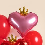 Сердце, Золотая корона, Розовый 46 см Сердце, Золотая корона, Розовый 46 см