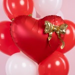 Сердце, Золотой бант, Красный 56 см Сердце, Золотой бант, Красный 56 см