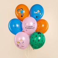 Фонтан из шаров майнкрафт С Днём Рождения 7 шт