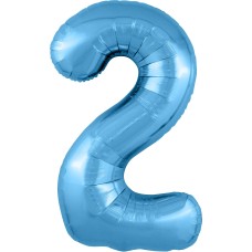 Шар Цифра 2 Slim, Голубой 102 см Шар Цифра 2 Slim, Голубой 102 см