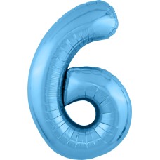 Шар Цифра 6 Slim, Голубой 102 см Шар Цифра 6 Slim, Голубой 102 см