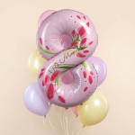 Цифра, 8 Марта, розовый с тюльпанами, высотой 86 см Цифра, 8 Марта, розовый с тюльпанами, высотой 86 см
